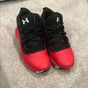Under Armour Red and Black Sneakers Mid-Top Design